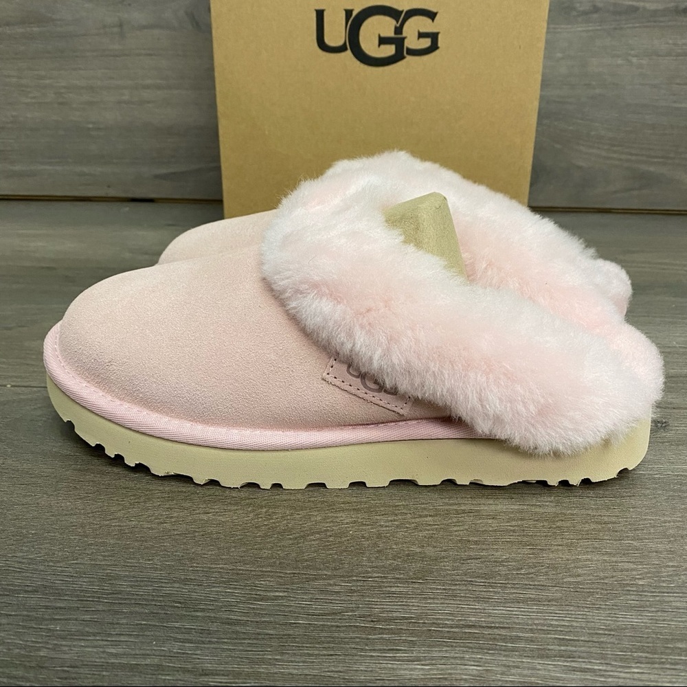 UGG | Cluggette Sheepskin Suede Slippers Pink Cloud LIMITED STOCK Valentines Day - Picture 5 of 11